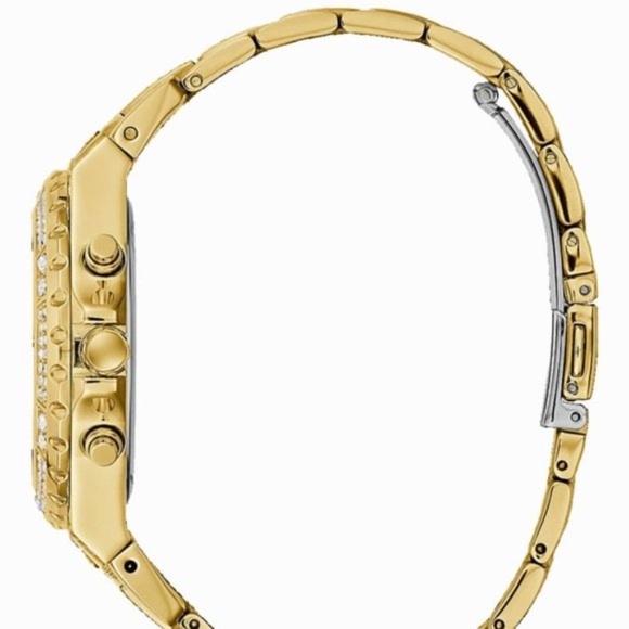 New GUESS Gold Tone Case Gold Tone Stainless Steel Watch - Picture 2 of 8